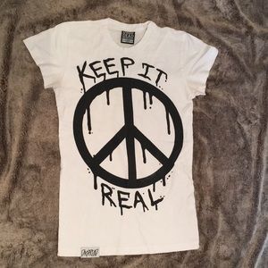 Drop Dead Keep It Real Peace Sign Shirt